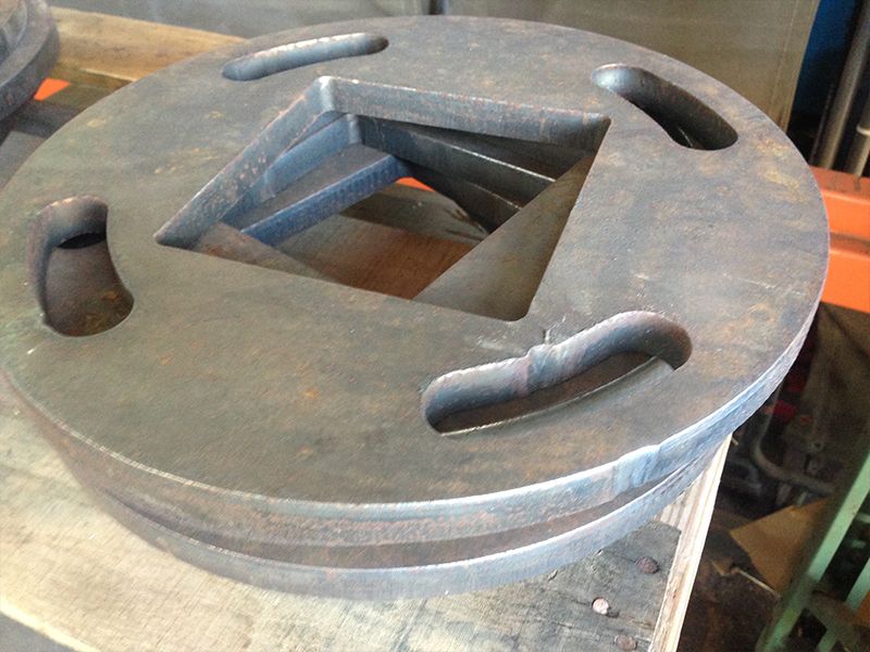 plasma cut thick structural steel base plate